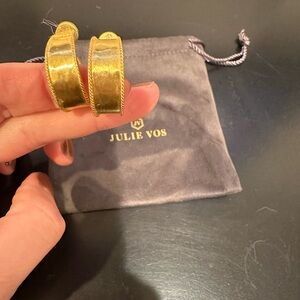 Julie Vos Gold Textured Hoop Earrings